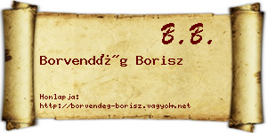 Borvendég Borisz névjegykártya